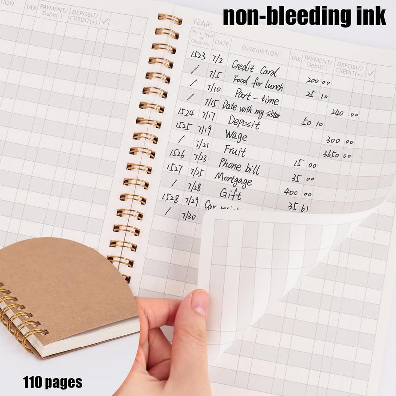 Koogel Accounting Ledger Book, Expense Tracker Notebook A5 Budget Bill Tracker Notebook for Home Budget Tracking Business Bookkeeping Personal Finance Planner, Income and Expense Log Book - Image 3